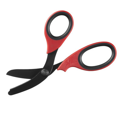XSHEAR Heavy duty trauma shears, red handels, black titanium coated blades