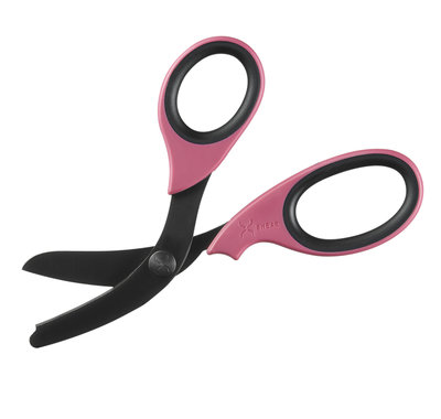 XSHEAR Heavy duty trauma shears, pink handels, black titanium coated blades